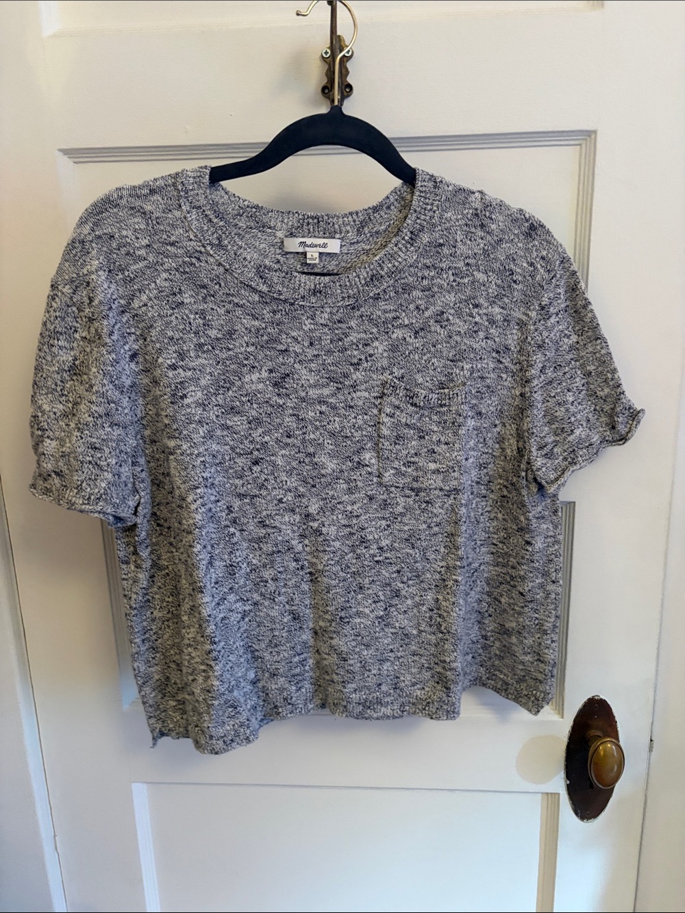 Madewell Blue/Gray Marled Short-Sleeve Knit Tee